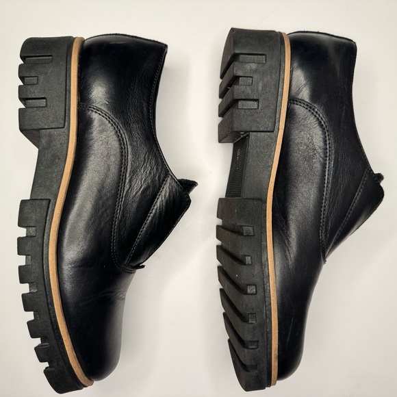 Atelier Women’s Barton Black & Tan Italian Leather Platform Penny Loafers Sz 38 - Picture 9 of 14